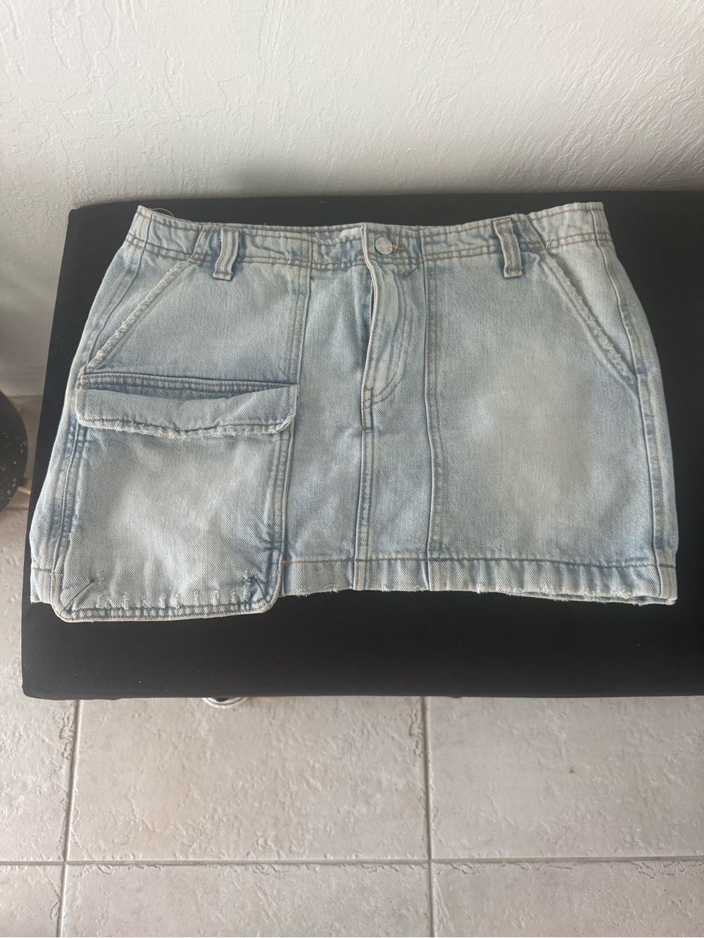Zara Light Blue Denim Mini Skirt